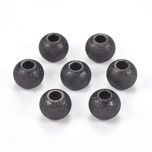 PandaHall 304 Stainless Steel Textured Beads, Round, Electrophoresis Black, 8x6~6.5mm, Hole: 2.5mm 304 Stainless Steel Round
PandaHall 304 Stainless Steel Textured Beads, Round, Electrophoresis Black, 8x6~6.5mm, Hole: 2.5mm 304 Stainless Steel Round