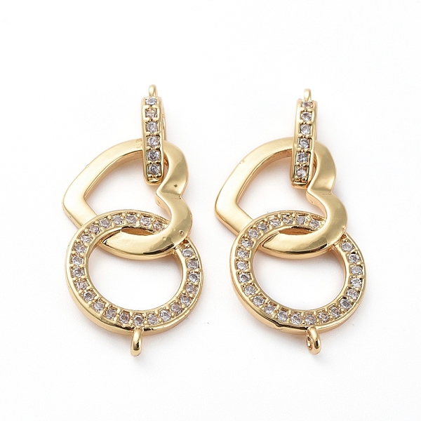 PandaHall Brass Micro Pave Clear Cubic Zirconia Links connectors, Long-Lasting Plated, Ring & Heart, Golden, 13x30x5mm, Hole: 1mm...
PandaHall Brass Micro Pave Clear Cubic Zirconia Links connectors, Long-Lasting Plated, Ring & Heart, Golden, 13x30x5mm, Hole: 1mm...