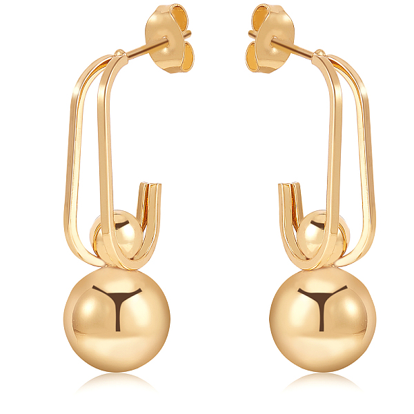 PandaHall Titanium Steel Round Ball Dangle Stud Earrings for Women, Golden, 30x10x10mm, Pin: 0.8mm Titanium Steel Round
PandaHall Titanium Steel Round Ball Dangle Stud Earrings for Women, Golden, 30x10x10mm, Pin: 0.8mm Titanium Steel Round