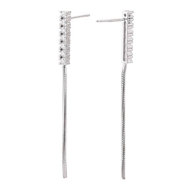 PandaHall 925 Sterling Silver Stud Earring Findings Micro Pave Cubic Zirconia, with S925 Stamp, Cuboid with Snake Chain, Real Platinum..., Clear
PandaHall 925 Sterling Silver Stud Earring Findings Micro Pave Cubic Zirconia, with S925 Stamp, Cuboid with Snake Chain, Real Platinum..., Clear