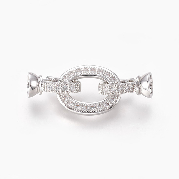 PandaHall Brass Micro Pave Cubic Zirconia Fold Over Clasps, Oval, Clear, Real Platinum Plated, 33mm, Inner: 4mm Brass+Cubic Zirconia Clear
PandaHall Brass Micro Pave Cubic Zirconia Fold Over Clasps, Oval, Clear, Real Platinum Plated, 33mm, Inner: 4mm Brass+Cubic Zirconia Clear