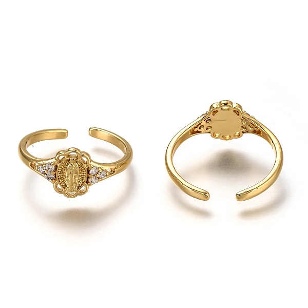 PandaHall Brass Micro Pave Clear Cubic Zirconia Cuff Rings, Open Rings, Long-Lasting Plated, Oval with Saint, Real 18K Gold Plated, US Size...
PandaHall Brass Micro Pave Clear Cubic Zirconia Cuff Rings, Open Rings, Long-Lasting Plated, Oval with Saint, Real 18K Gold Plated, US Size...