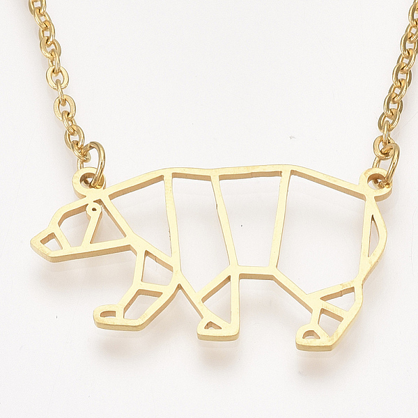 PandaHall 201 Stainless Steel Pendant Necklaces, with Cable Chains, White Zuni Bear, Golden, 17.3 inch(44cm), 2mm, Zuni Bear: 17x29x1mm 201...
PandaHall 201 Stainless Steel Pendant Necklaces, with Cable Chains, White Zuni Bear, Golden, 17.3 inch(44cm), 2mm, Zuni Bear: 17x29x1mm 201...