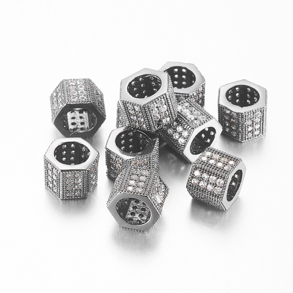 PandaHall Brass Cubic Zirconia Beads, Hexagon, Gunmetal, 8x10mm, Hole: 6.5mm Brass+Cubic Zirconia Hexagon
PandaHall Brass Cubic Zirconia Beads, Hexagon, Gunmetal, 8x10mm, Hole: 6.5mm Brass+Cubic Zirconia Hexagon