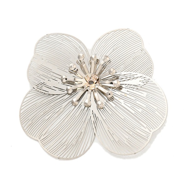 PandaHall Brass Bead Caps, with Iron Loops, Flower, Platinum, 31~33x37~41x4mm, Hole: 0.9mm Brass
PandaHall Brass Bead Caps, with Iron Loops, Flower, Platinum, 31~33x37~41x4mm, Hole: 0.9mm Brass