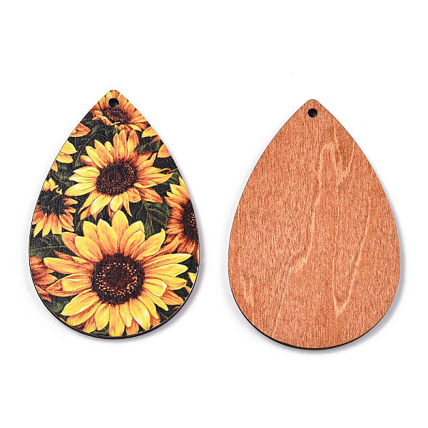 PandaHall Single Face Sunflower Printed Wood Big Pendants, Teardrop Charm, Gold, Sunflower Pattern, 60x40x3mm, Hole: 2mm Wood Flower Gold
PandaHall Single Face Sunflower Printed Wood Big Pendants, Teardrop Charm, Gold, Sunflower Pattern, 60x40x3mm, Hole: 2mm Wood Flower Gold