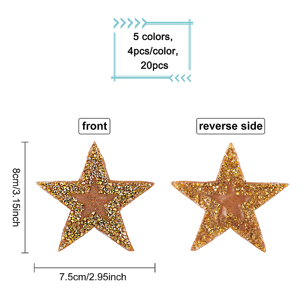 PandaHall Fingerinspire Star Rhinestone Patches, Iron/Sew on Appliques, Costume Accessories, for Clothes, Bag Pants, Shoes, Cellphone Case..., Multicolor
PandaHall Fingerinspire Star Rhinestone Patches, Iron/Sew on Appliques, Costume Accessories, for Clothes, Bag Pants, Shoes, Cellphone Case..., Multicolor