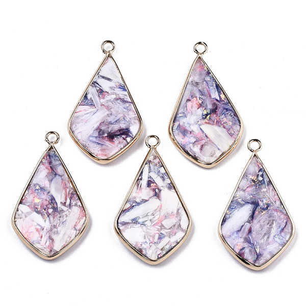 PandaHall Synthetic Calcite Pendants, with Light Gold Plated Brass Edge and Loop, Dyed, Rhombus, Plum, 39x21x4.5~5mm, Hole: 2mm Calcite..., Purple
PandaHall Synthetic Calcite Pendants, with Light Gold Plated Brass Edge and Loop, Dyed, Rhombus, Plum, 39x21x4.5~5mm, Hole: 2mm Calcite..., Purple