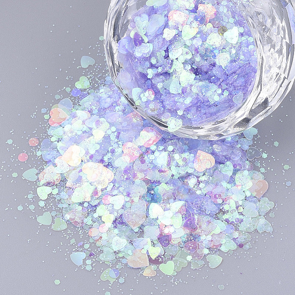 PandaHall Ornament Accessories, PVC Plastic Paillette/Sequins Beads, No Hole/Undrilled Beads, Mixed Shapes, Lilac, 1~5x1~5x0.1mm PVC Mixed..., Purple
PandaHall Ornament Accessories, PVC Plastic Paillette/Sequins Beads, No Hole/Undrilled Beads, Mixed Shapes, Lilac, 1~5x1~5x0.1mm PVC Mixed..., Purple