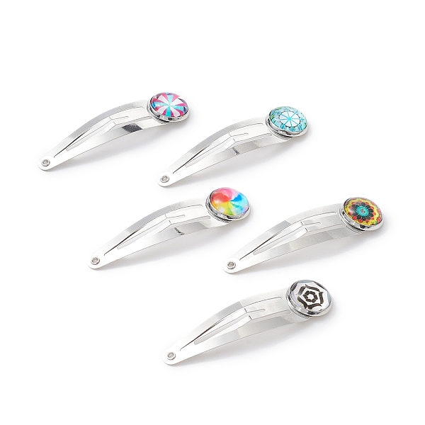 PandaHall Iron Snap Hair Clips, with Mosaic Printed Glass Half Round/Dome Cabochons for Woman Girls, Platinum, Mixed Color, 53x13.5x5mm Iron..., Multicolor
PandaHall Iron Snap Hair Clips, with Mosaic Printed Glass Half Round/Dome Cabochons for Woman Girls, Platinum, Mixed Color, 53x13.5x5mm Iron..., Multicolor