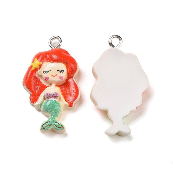 PandaHall Opaque Resin Pendants, with Platinum Tone Iron Loops, Mermaid Charm, Colorful, 27.5x15.5x6mm, Hole: 2mm Iron+Resin Human Red
PandaHall Opaque Resin Pendants, with Platinum Tone Iron Loops, Mermaid Charm, Colorful, 27.5x15.5x6mm, Hole: 2mm Iron+Resin Human Red