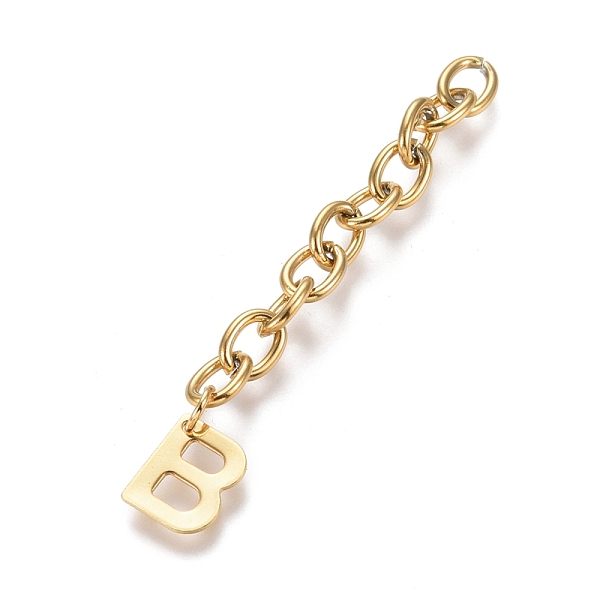 PandaHall 304 Stainless Steel Chain Extender, with Cable Chain and Letter Charms, Golden, Letter.B, Letter B: 11x9.5x0.7mm, 67.5mm, Link...
PandaHall 304 Stainless Steel Chain Extender, with Cable Chain and Letter Charms, Golden, Letter.B, Letter B: 11x9.5x0.7mm, 67.5mm, Link...