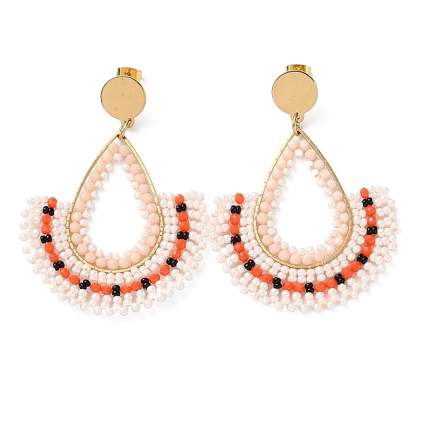 PandaHall Woven Glass Beaded Teardrop Dangle Stud Earrings, with Vacuum Plating 304 Stainless Steel Pins, Linen, 65x46mm Glass Teardrop..., Brown
PandaHall Woven Glass Beaded Teardrop Dangle Stud Earrings, with Vacuum Plating 304 Stainless Steel Pins, Linen, 65x46mm Glass Teardrop..., Brown