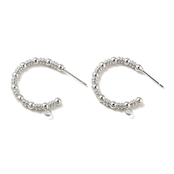 PandaHall Brass Ring Stud Earrings Findings, Half Hoop Earring Findings, with Loops, Platinum, 23x24x3mm, Hole: 1.8mm, Pin: 11x0.7mm Brass...
PandaHall Brass Ring Stud Earrings Findings, Half Hoop Earring Findings, with Loops, Platinum, 23x24x3mm, Hole: 1.8mm, Pin: 11x0.7mm Brass...