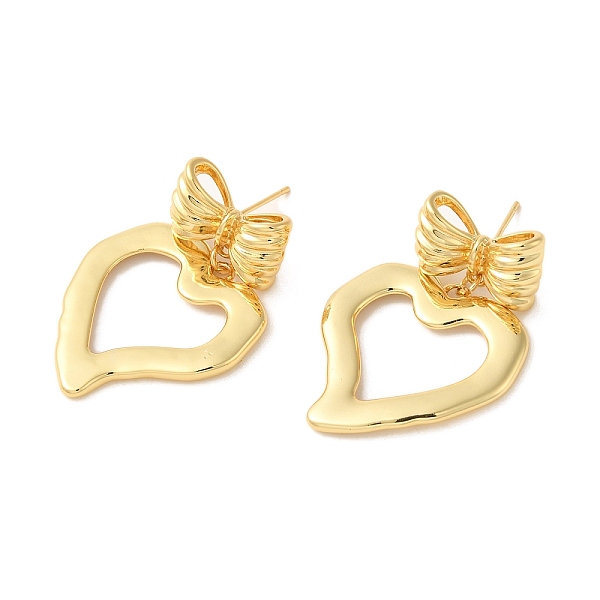 PandaHall Heart & Bowknot Brass Dangle Stud Earrings, Long-Lasting Plated, Cadmium Free & Lead Free, Real 18K Gold Plated, 38x26.5mm Brass...
PandaHall Heart & Bowknot Brass Dangle Stud Earrings, Long-Lasting Plated, Cadmium Free & Lead Free, Real 18K Gold Plated, 38x26.5mm Brass...