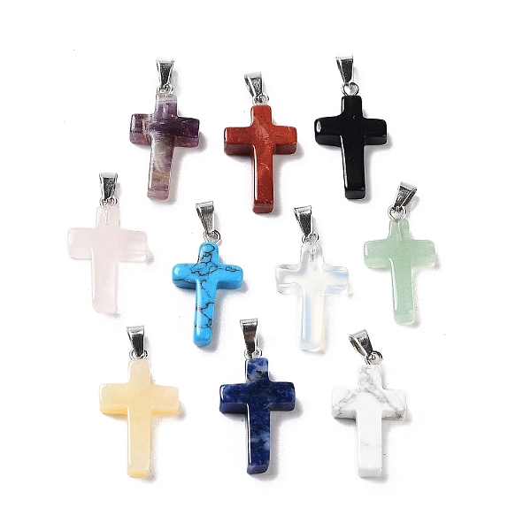 PandaHall Natural & Synthetic Mixed Gemstone Pendants, Religion Cross Charms with Stainless Steel Color Plated 201 Stainless Steel Snap on...
PandaHall Natural & Synthetic Mixed Gemstone Pendants, Religion Cross Charms with Stainless Steel Color Plated 201 Stainless Steel Snap on...