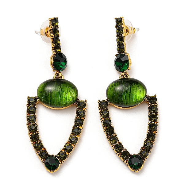 PandaHall Green Glass Dangle Stud Earrings, Antique Golden Alloy Earrings with 925 Sterling Silver Pins, Triangle, 70x26mm Glass Triangle...
PandaHall Green Glass Dangle Stud Earrings, Antique Golden Alloy Earrings with 925 Sterling Silver Pins, Triangle, 70x26mm Glass Triangle...