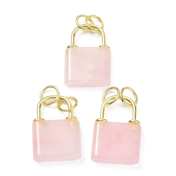 PandaHall Natural Rose Quartz Pendants, with Golden Brass Findings and Jump Rings, Cadmium Free & Lead Free, Lock, 27x18x5.5mm, Hole: 6mm...
PandaHall Natural Rose Quartz Pendants, with Golden Brass Findings and Jump Rings, Cadmium Free & Lead Free, Lock, 27x18x5.5mm, Hole: 6mm...