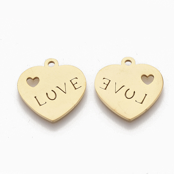 PandaHall Valentine's Day Theme, 201 Stainless Steel Pendants, Heart with Word LOVE, Golden, 16x16x1mm, Hole: 1.4mm 201 Stainless Steel...
PandaHall Valentine's Day Theme, 201 Stainless Steel Pendants, Heart with Word LOVE, Golden, 16x16x1mm, Hole: 1.4mm 201 Stainless Steel...