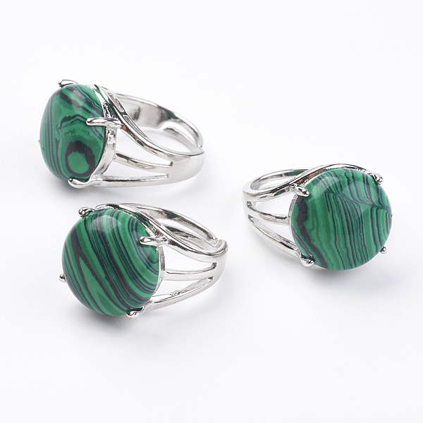 PandaHall Adjustable Synthetic Malachite Finger Rings, with Brass Findings, US Size 7 1/4(17.5mm) Malachite Green
PandaHall Adjustable Synthetic Malachite Finger Rings, with Brass Findings, US Size 7 1/4(17.5mm) Malachite Green