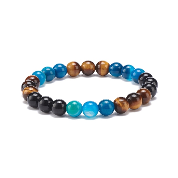 PandaHall Natural Agate & Tiger Eye & Black Onyx Round Beaded Stretch Bracelet, Gemstone Jewelry for Women, Deep Sky Blue, Inner Diameter...
PandaHall Natural Agate & Tiger Eye & Black Onyx Round Beaded Stretch Bracelet, Gemstone Jewelry for Women, Deep Sky Blue, Inner Diameter...