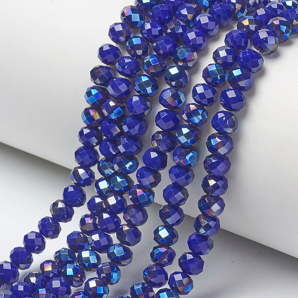 PandaHall Electroplate Opaque Solid Color Glass Beads Strands, Half Plated, Blue Plated, Faceted, Rondelle, Blue, 4x3mm, Hole: 0.4mm, about...
PandaHall Electroplate Opaque Solid Color Glass Beads Strands, Half Plated, Blue Plated, Faceted, Rondelle, Blue, 4x3mm, Hole: 0.4mm, about...