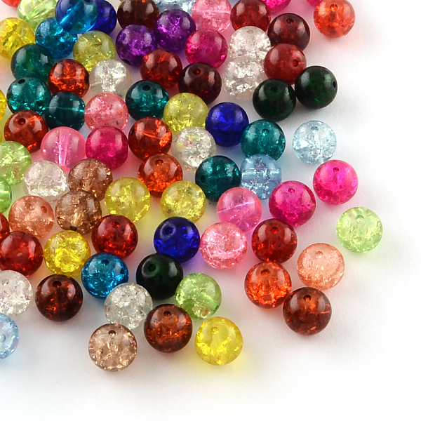 PandaHall Transparent Crackle Glass Beads, Round, Mixed Color, 6~7x6mm, Hole: 1mm, about 100pcs/bag Glass Round Multicolor
PandaHall Transparent Crackle Glass Beads, Round, Mixed Color, 6~7x6mm, Hole: 1mm, about 100pcs/bag Glass Round Multicolor