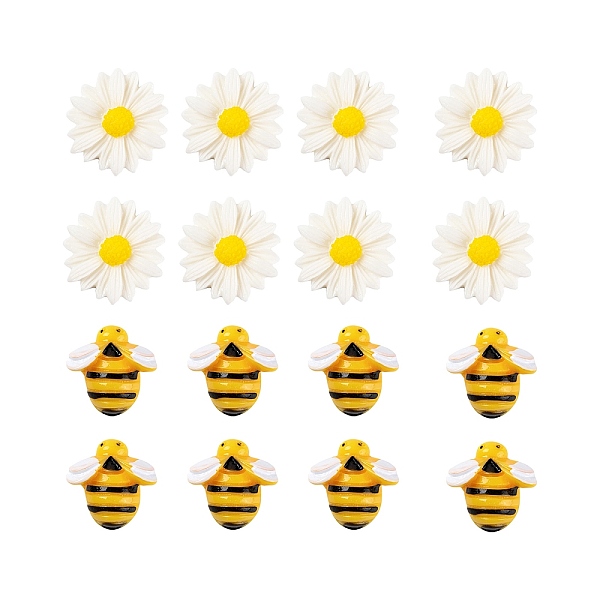PandaHall 50Pcs 2 Style Resin Cabochons, Bees & Flower/Daisy, Mixed Color, 19~23x19~22x7~9mm, 25pcs/Style Resin Mixed Shapes Multicolor
PandaHall 50Pcs 2 Style Resin Cabochons, Bees & Flower/Daisy, Mixed Color, 19~23x19~22x7~9mm, 25pcs/Style Resin Mixed Shapes Multicolor