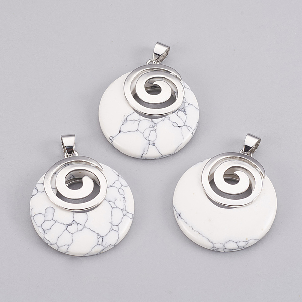 PandaHall Synthetic Howlite Pendants, with Platinum Tone Brass Findings, Flat Round, 32x28x6mm, Hole: 4x5mm Howlite Flat Round White
PandaHall Synthetic Howlite Pendants, with Platinum Tone Brass Findings, Flat Round, 32x28x6mm, Hole: 4x5mm Howlite Flat Round White