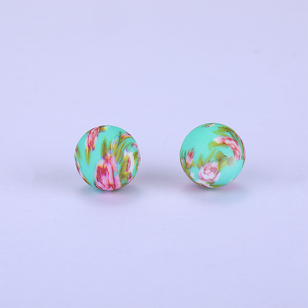 PandaHall Printed Round with Flower Pattern Silicone Focal Beads, Colorful, 15x15mm, Hole: 2mm Silicone Round
PandaHall Printed Round with Flower Pattern Silicone Focal Beads, Colorful, 15x15mm, Hole: 2mm Silicone Round