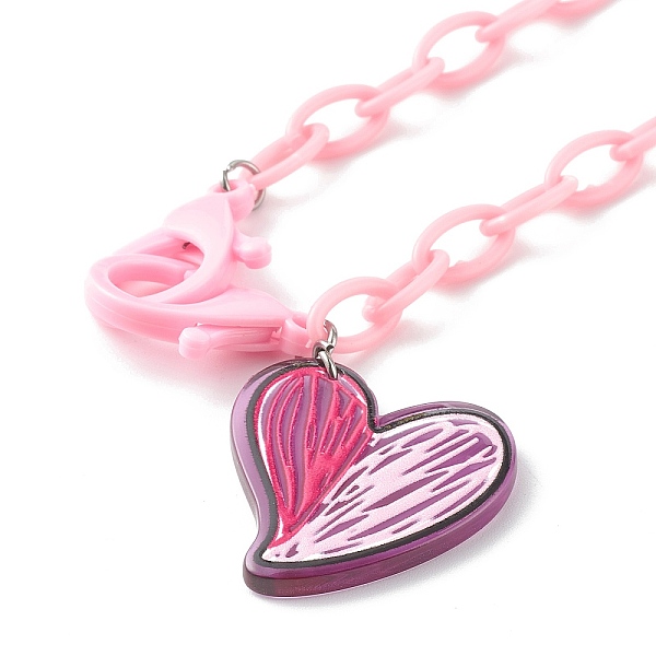 PandaHall Transparent Acrylic Pendants Necklaces, with Opaque Acrylic Cable Chains, Heart, Pearl Pink, 21.25 inch(54cm) Acrylic
PandaHall Transparent Acrylic Pendants Necklaces, with Opaque Acrylic Cable Chains, Heart, Pearl Pink, 21.25 inch(54cm) Acrylic