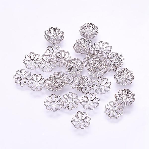 PandaHall Long-Lasting Plated Brass Fancy Bead Caps, Multi-Petal, Real Platinum Plated, Flower, 8x1mm, Hole: 1mm Brass
PandaHall Long-Lasting Plated Brass Fancy Bead Caps, Multi-Petal, Real Platinum Plated, Flower, 8x1mm, Hole: 1mm Brass