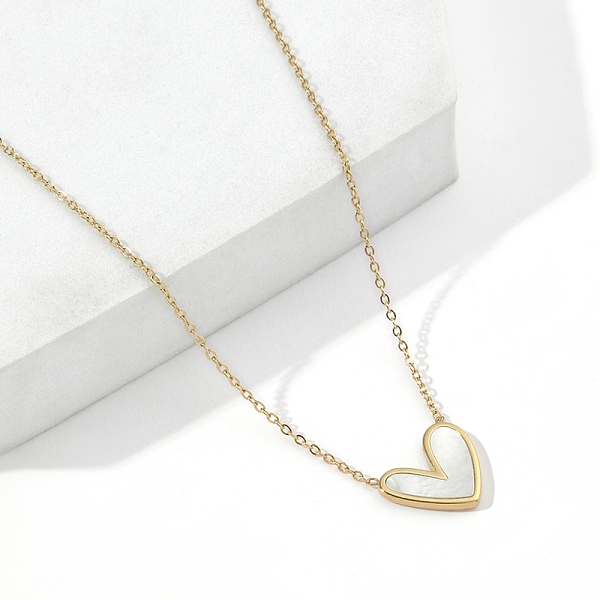 PandaHall Natural Shell Heart Pendant Necklace with 201 Stainless Steel Cable Chains, Golden, 16.22 inch(41.2cm) Shell Heart
PandaHall Natural Shell Heart Pendant Necklace with 201 Stainless Steel Cable Chains, Golden, 16.22 inch(41.2cm) Shell Heart