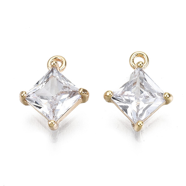 PandaHall Brass Micro Pave Clear Cubic Zirconia Charms, Nickel Free, Rhombus, Real 18K Gold Plated, 10x8x3mm, Hole: 1mm, Side Length: 6mm...
PandaHall Brass Micro Pave Clear Cubic Zirconia Charms, Nickel Free, Rhombus, Real 18K Gold Plated, 10x8x3mm, Hole: 1mm, Side Length: 6mm...