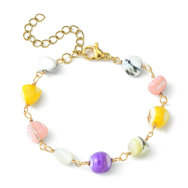 PandaHall Natural Shell Nugget Beaded Chains Kids Bracelets, 304 Stainless Steel Jewelry, Colorful, 5-1/2 inch(14.1cm) Shell
PandaHall Natural Shell Nugget Beaded Chains Kids Bracelets, 304 Stainless Steel Jewelry, Colorful, 5-1/2 inch(14.1cm) Shell