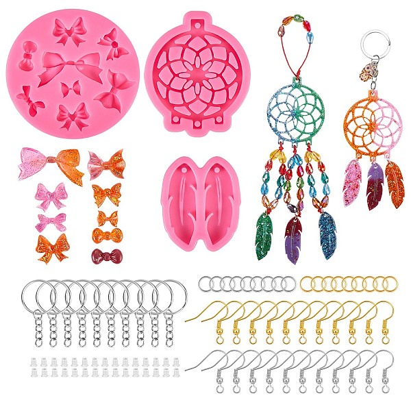 PandaHall DIY Epoxy Resin Crafts, Including Silicone Moulds, Iron Split Key Rings & Jump Rings, Brass Earring Hooks and Silicone Ear Nuts..., Multicolor
PandaHall DIY Epoxy Resin Crafts, Including Silicone Moulds, Iron Split Key Rings & Jump Rings, Brass Earring Hooks and Silicone Ear Nuts..., Multicolor