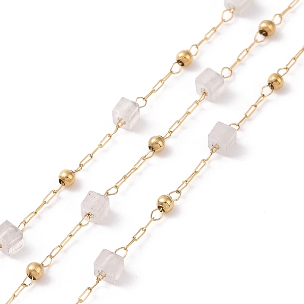 PandaHall Natural Square Beaded Chains, with Golden 304 Stainless Steel Findings, Unwelded, 2~3x2~2.5x2~2.5mm Rose Quartz
PandaHall Natural Square Beaded Chains, with Golden 304 Stainless Steel Findings, Unwelded, 2~3x2~2.5x2~2.5mm Rose Quartz