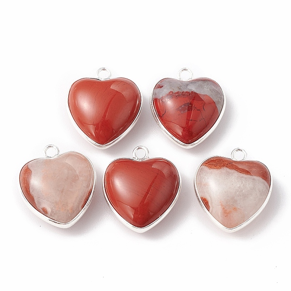 PandaHall Natural Red Jasper Pendants, with Silver Color Plated Brass Findings, Heart Charms, 18~19x15~17x7~10mm, Hole: 2mm Red Jasper Heart
PandaHall Natural Red Jasper Pendants, with Silver Color Plated Brass Findings, Heart Charms, 18~19x15~17x7~10mm, Hole: 2mm Red Jasper Heart