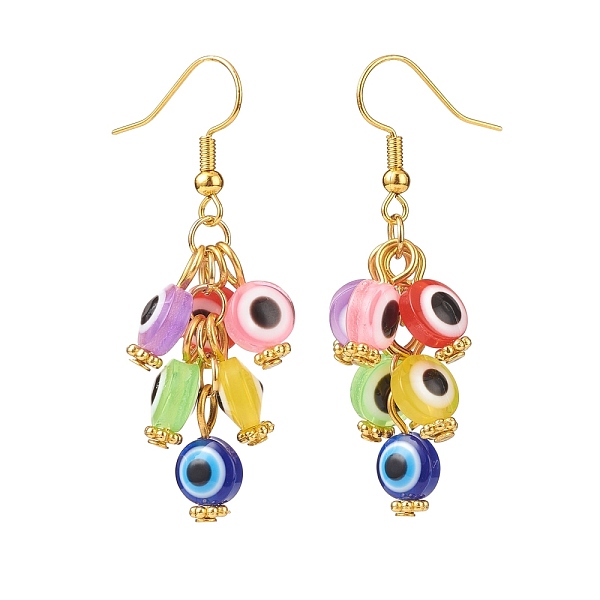 PandaHall Resin Evil Eye Cluster Dangle Earrings, Gold Plated Brass Jewelry for Women, Colorful, 50mm, Pin: 0.7mm Resin Evil Eye
PandaHall Resin Evil Eye Cluster Dangle Earrings, Gold Plated Brass Jewelry for Women, Colorful, 50mm, Pin: 0.7mm Resin Evil Eye
