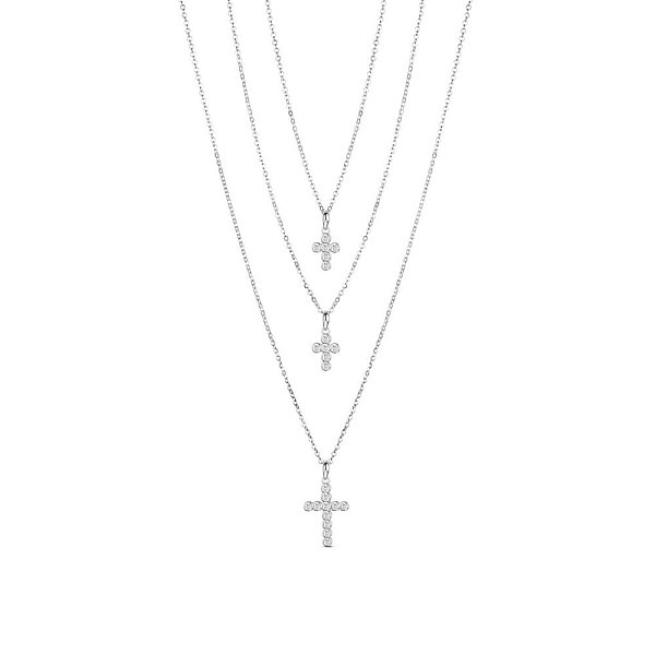 PandaHall SHEGRACE Rhodium Plated 925 Sterling Silver Tri-Tiered Necklaces, with AAA Cubic Zirconia, with S925 Stamp, Cross, Platinum, 18.11..., Clear
PandaHall SHEGRACE Rhodium Plated 925 Sterling Silver Tri-Tiered Necklaces, with AAA Cubic Zirconia, with S925 Stamp, Cross, Platinum, 18.11..., Clear