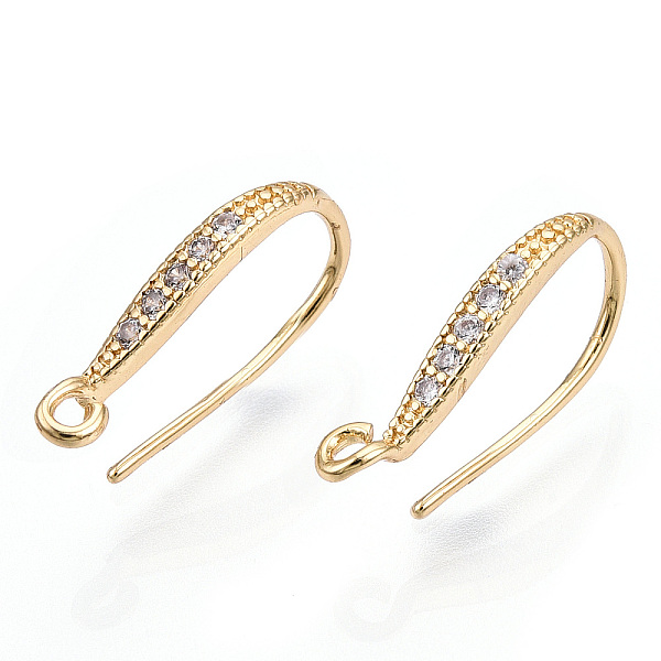 PandaHall Brass Micro Pave Clear Cubic Zirconia Earring Hooks, with Horizontal Loop, Real 18K Gold Plated, 15x2mm, Hole: 1.2mm, 21 Gauge...
PandaHall Brass Micro Pave Clear Cubic Zirconia Earring Hooks, with Horizontal Loop, Real 18K Gold Plated, 15x2mm, Hole: 1.2mm, 21 Gauge...