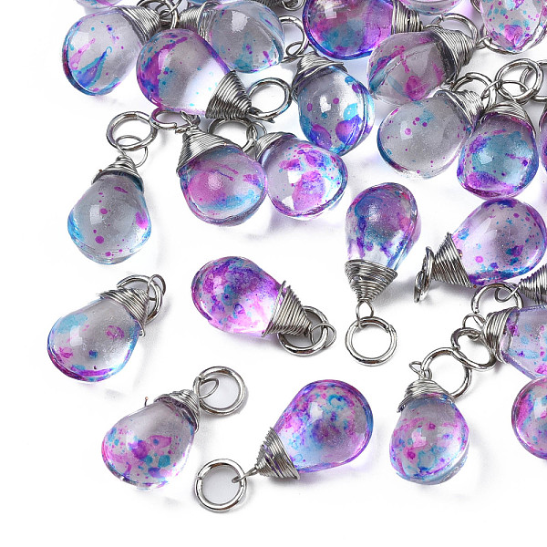 PandaHall Transparent Glass Pendants, with Platinum Plated Iron Jump Ring, Teardrop, Colorful, 23x9.5x8mm, Hole: 4mm Iron+Glass Teardrop
PandaHall Transparent Glass Pendants, with Platinum Plated Iron Jump Ring, Teardrop, Colorful, 23x9.5x8mm, Hole: 4mm Iron+Glass Teardrop