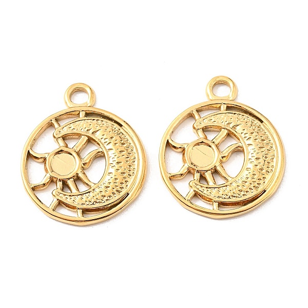 PandaHall Vacuum Plating 304 Stainless Steel Pendant Cabochon Settings, Flat Round with Moon & Sun, Golden, Tray: 3.8mm, 24.5x20x2mm, Hole...
PandaHall Vacuum Plating 304 Stainless Steel Pendant Cabochon Settings, Flat Round with Moon & Sun, Golden, Tray: 3.8mm, 24.5x20x2mm, Hole...