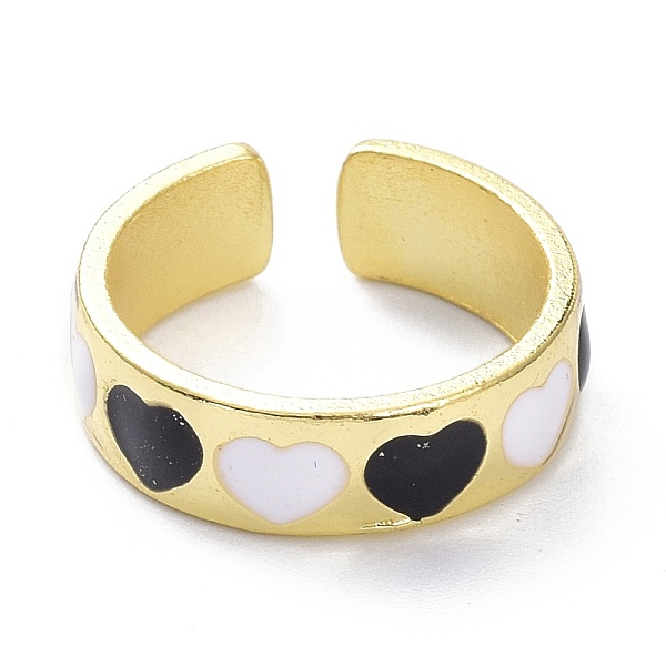 PandaHall Heart Pattern Alloy Enamel Cuff Rings, Open Rings, Light Gold, Black, 6.5mm, US Size 7 1/4(17.5mm) Alloy Heart Black
PandaHall Heart Pattern Alloy Enamel Cuff Rings, Open Rings, Light Gold, Black, 6.5mm, US Size 7 1/4(17.5mm) Alloy Heart Black