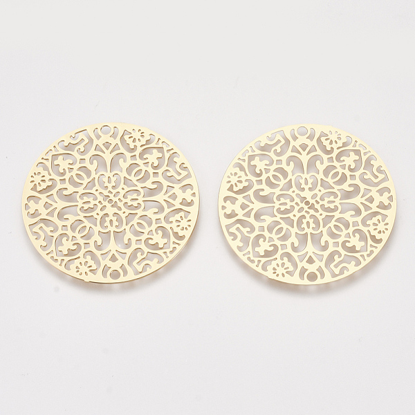 PandaHall Brass Filigree Joiners Links, Etched Metal Embellishments, Flat Round, Light Gold, 30x0.3mm, Hole: 1.6mm Brass Flat Round
PandaHall Brass Filigree Joiners Links, Etched Metal Embellishments, Flat Round, Light Gold, 30x0.3mm, Hole: 1.6mm Brass Flat Round