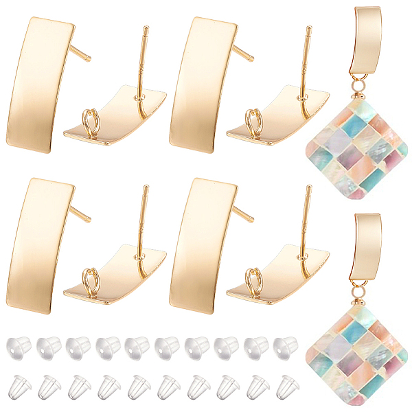 PandaHall BENECREAT 12Pcs Brass Stud Earring Findings, with Vertical Loops, Rectangle, with 30Pcs Plastic Ear Nuts, Real 18K Gold Plated...
PandaHall BENECREAT 12Pcs Brass Stud Earring Findings, with Vertical Loops, Rectangle, with 30Pcs Plastic Ear Nuts, Real 18K Gold Plated...