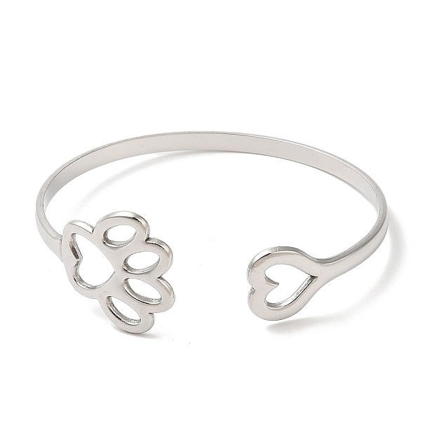 PandaHall Hollow Dog Paw Print & Heart 304 Stainless Steel Cuff Bangles for Women, Stainless Steel Color, Inner Diameter: 2-1/4 inch(5.8cm)...
PandaHall Hollow Dog Paw Print & Heart 304 Stainless Steel Cuff Bangles for Women, Stainless Steel Color, Inner Diameter: 2-1/4 inch(5.8cm)...