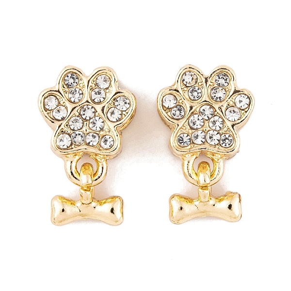 PandaHall Rack Plating Alloy Rhinestone European Dangle Charms, Paw Print with Dog Bone Large Hole Pendants, Golden, Crystal, 17.5mm, Bone..., Clear
PandaHall Rack Plating Alloy Rhinestone European Dangle Charms, Paw Print with Dog Bone Large Hole Pendants, Golden, Crystal, 17.5mm, Bone..., Clear
