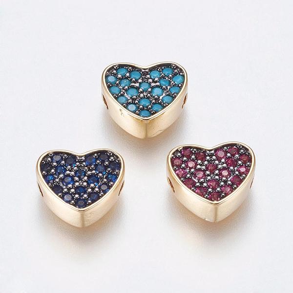 PandaHall Brass Micro Pave Cubic Zirconia Beads, Long-Lasting Plated, Lead Free & Cadmium Free, Heart, Mixed Color, 9x10x4mm, Hole: 1.5mm..., Multicolor
PandaHall Brass Micro Pave Cubic Zirconia Beads, Long-Lasting Plated, Lead Free & Cadmium Free, Heart, Mixed Color, 9x10x4mm, Hole: 1.5mm..., Multicolor