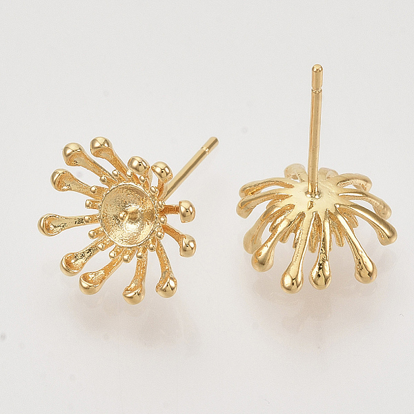 PandaHall Brass Stud Earring Settings, Real 18K Gold Plated, Flower, Nickel Free, Tray: 5mm, 12x4mm, Pin: 1mm Brass Flower
PandaHall Brass Stud Earring Settings, Real 18K Gold Plated, Flower, Nickel Free, Tray: 5mm, 12x4mm, Pin: 1mm Brass Flower